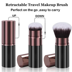 Keriloo retractable makeup brush travel-compact design for on-the-go use