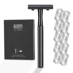 Keropy eco-friendly safety razor gun black held for daily smooth shave