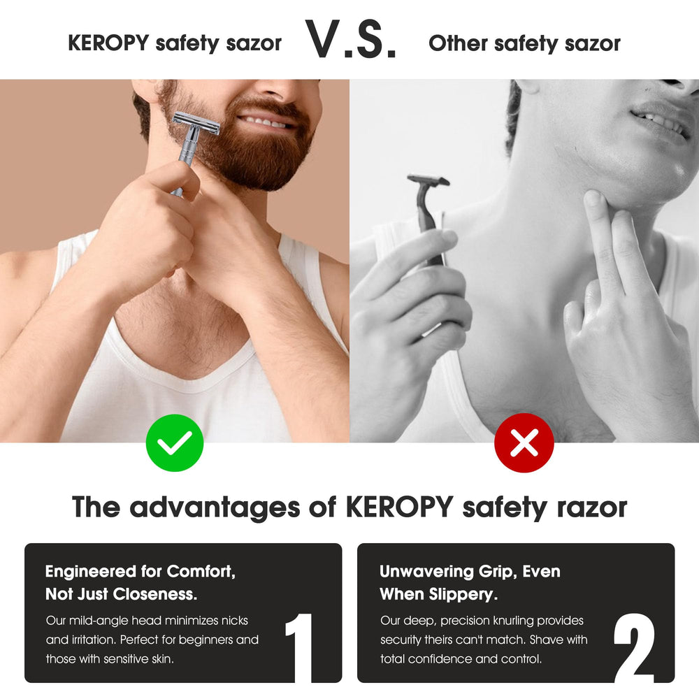Keropy safety razor cleaning brush aids maintenance.