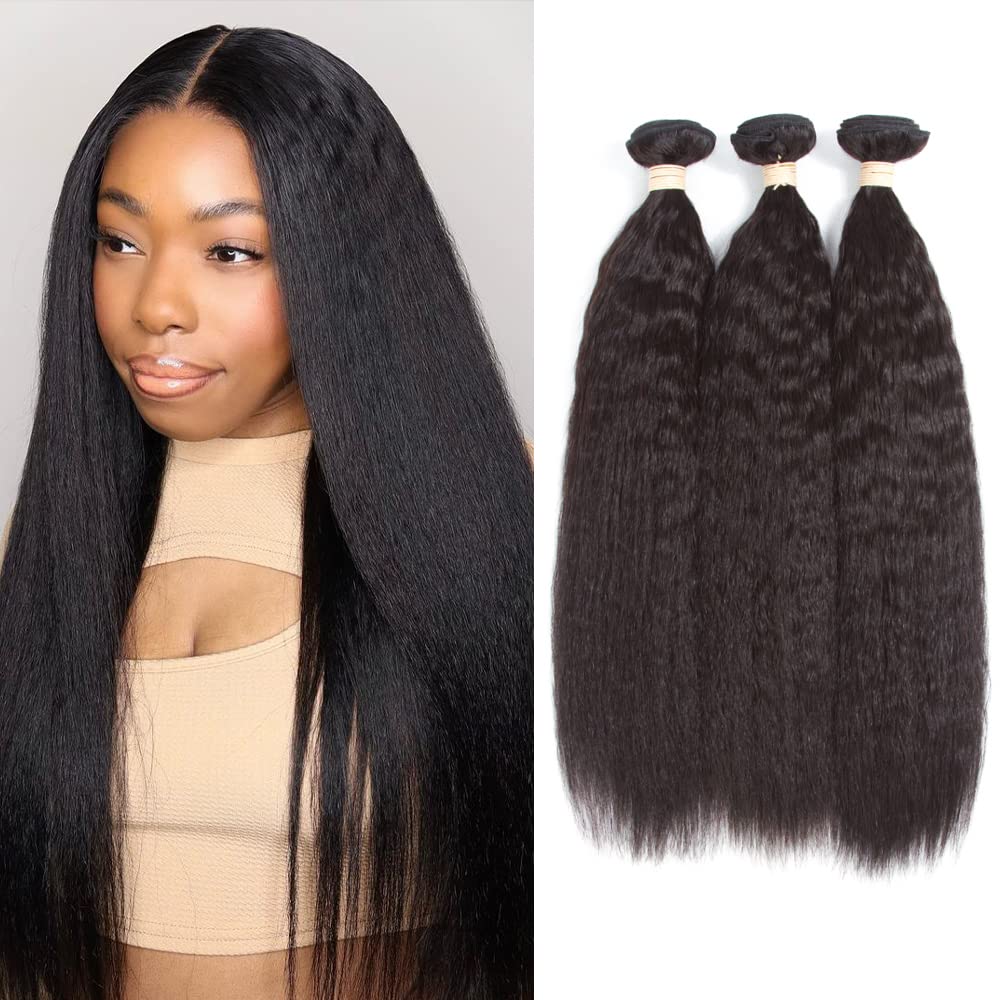 Kerriana Yaki Bundles 14-inch kinky straight packaging—premium virgin hair ready to install