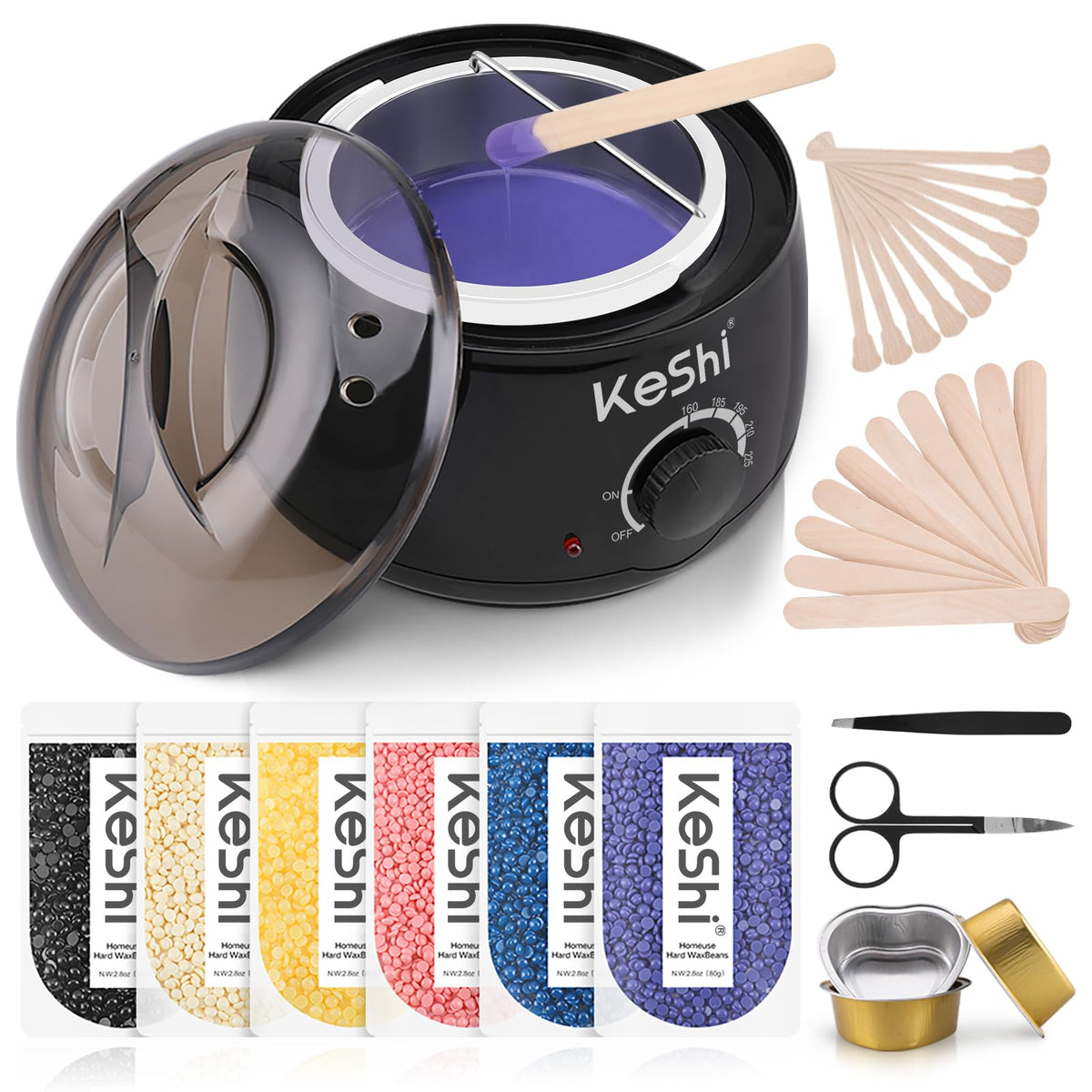 KeShi wax warmer 500ml demonstrates compact at-home salon-like waxing convenience.