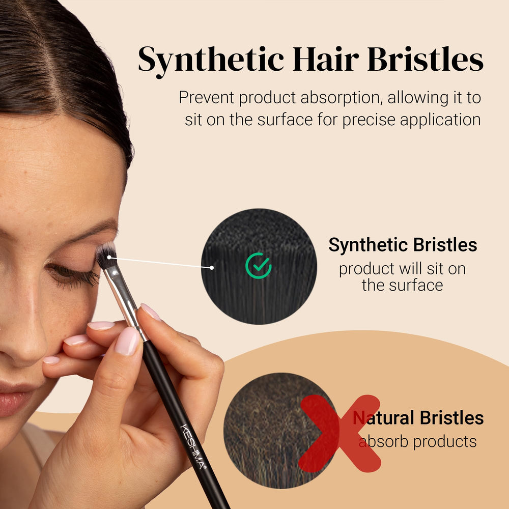 KESHIMA blending brush soft bristles deliver seamless transitions for natural diffused looks.
