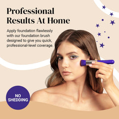 Keshima flat-top kabuki dense-head demonstrates efficient buffing for smooth makeup application.