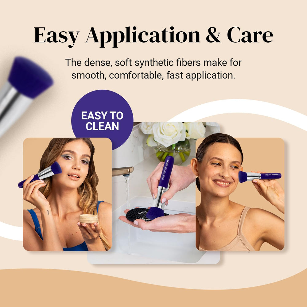 Keshima neon purple brush aluminum ferrule closeup highlights sturdy construction for daily use.