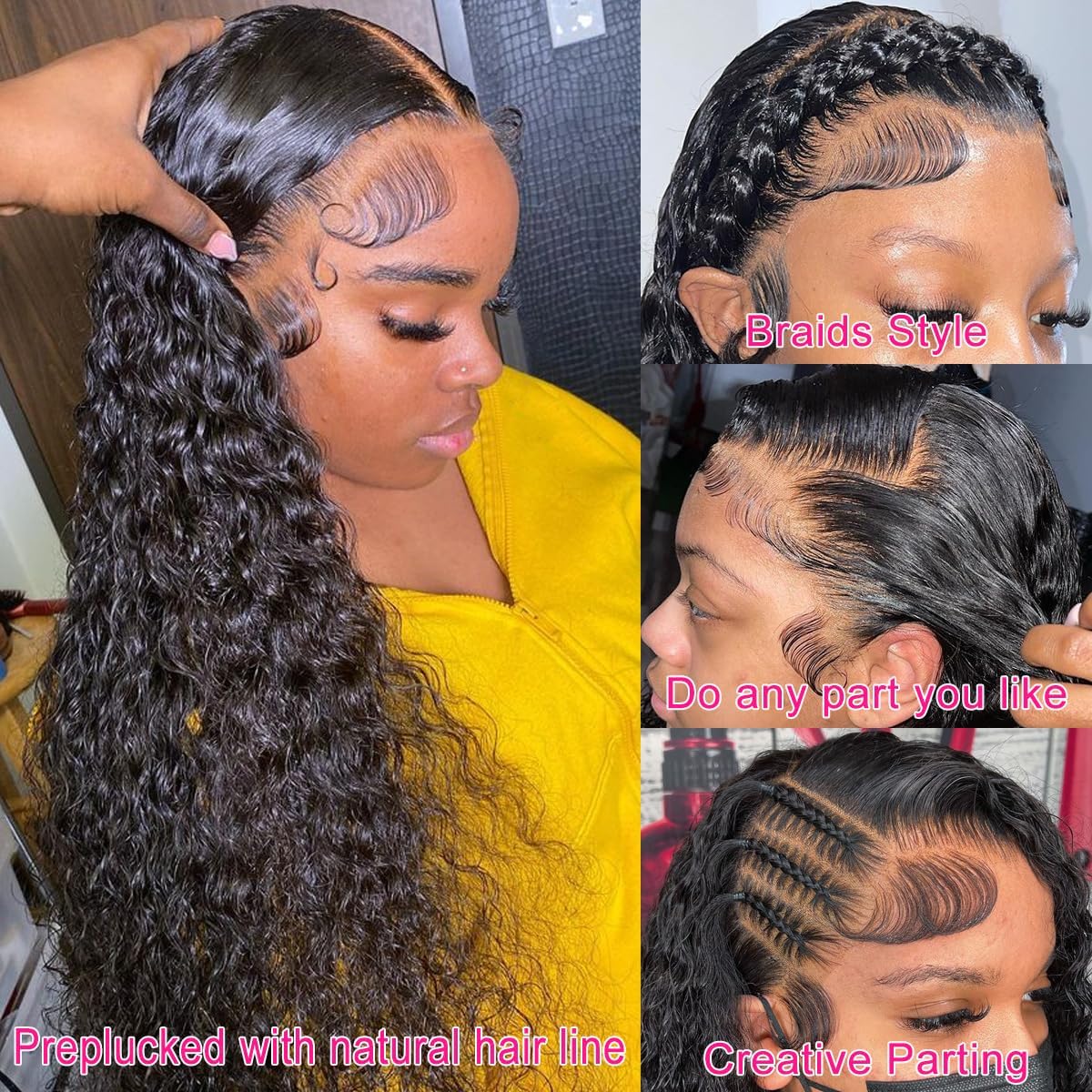 Keshon 13x5 deep wave lace front wig full density creates voluminous looks