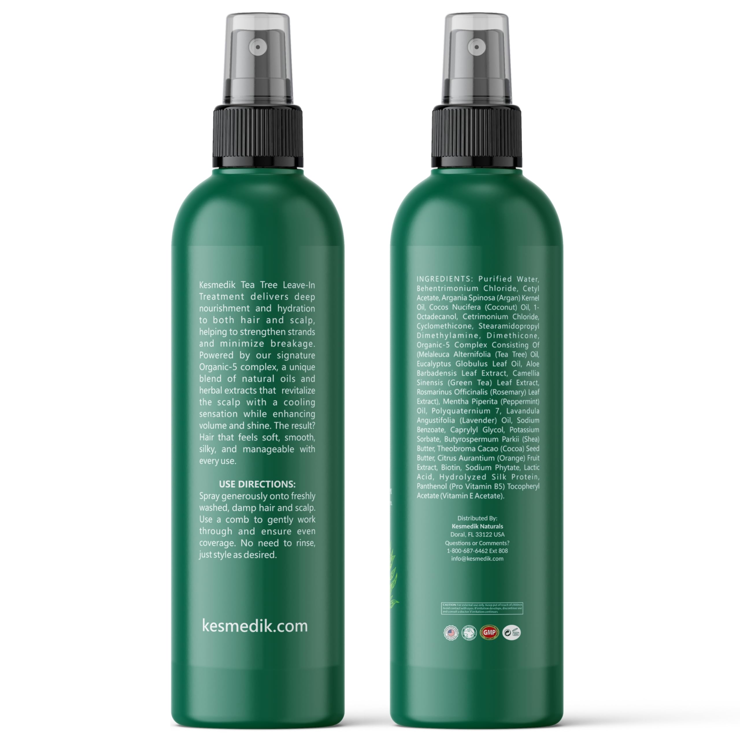 KESMEDIK USA-made paraben-free formula suited for sensitive scalps.