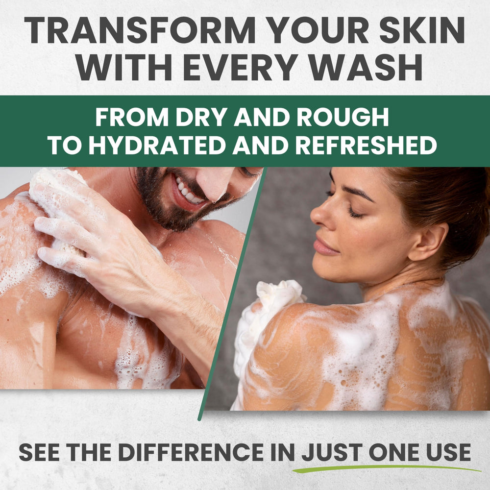 KESMEDIK Tea Tree Body Wash foam on skin for deep cleansing of face and body