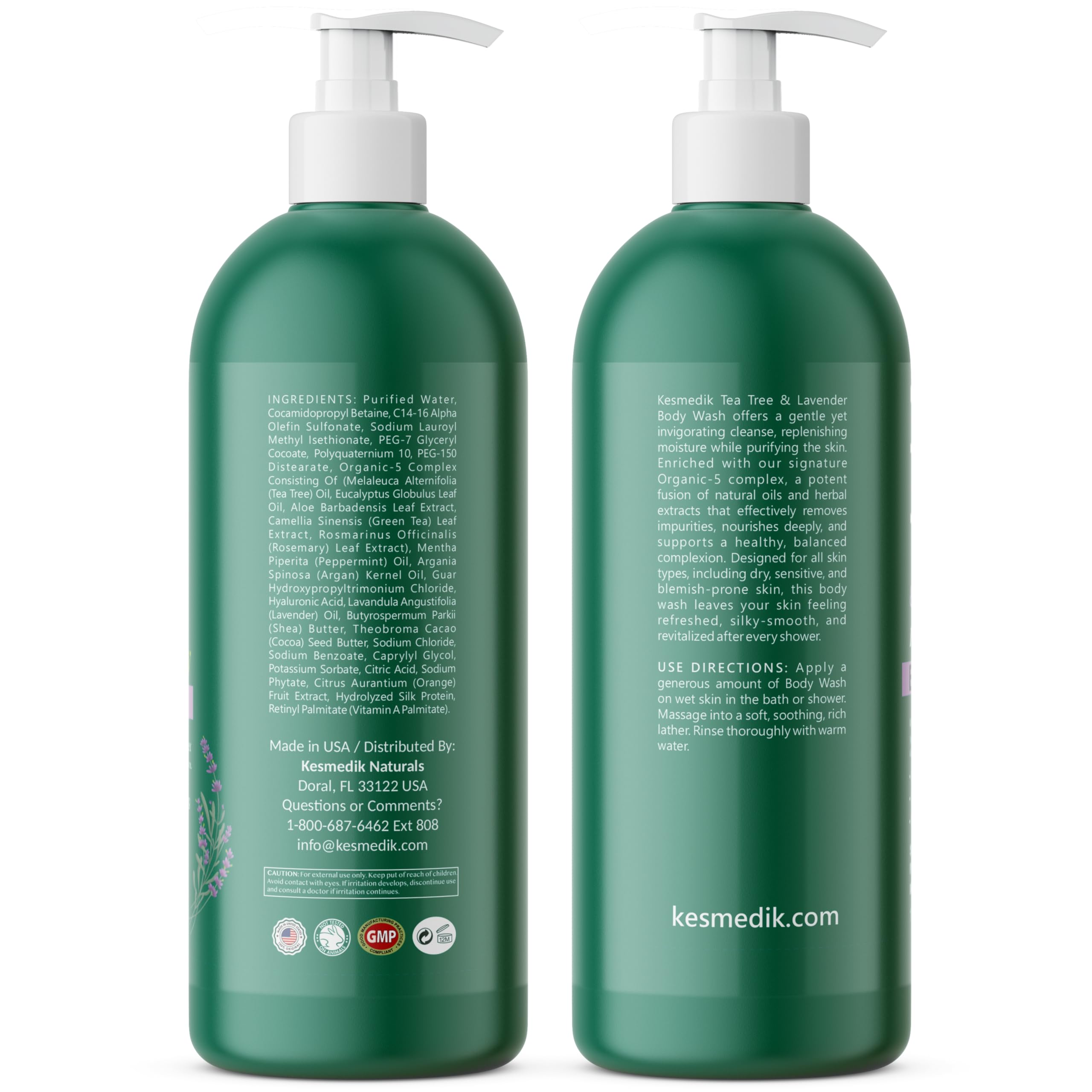 KESMEDIK Tea Tree Lavender intimate-use graphic conveys gentle daily wash