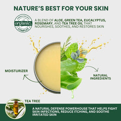 KESMEDIK Tea Tree Oil MaxTherapy Balm made in USA highlights clean, botanical care.