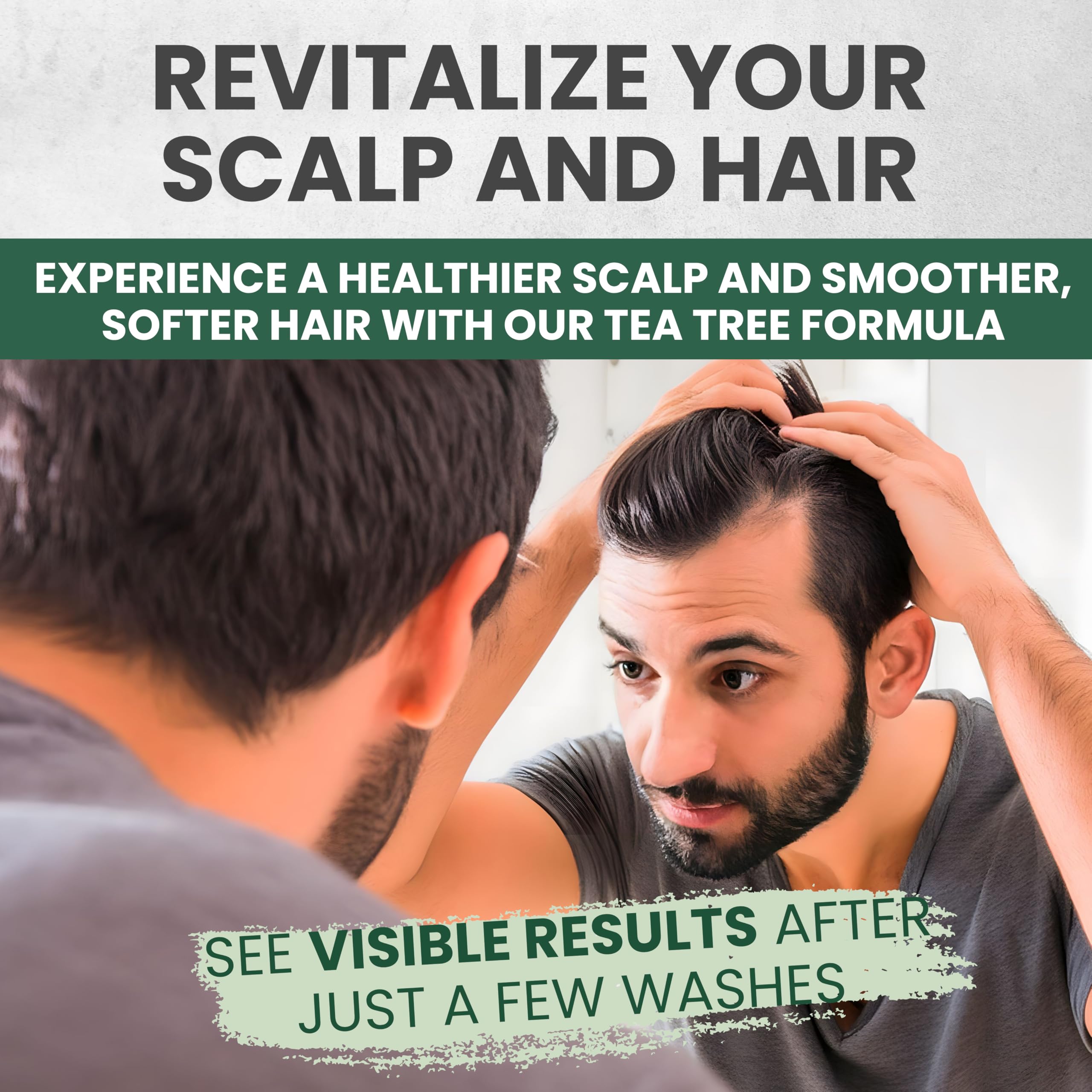 KESMEDIK Tea Tree Shampoo clarifying foam demonstrates thorough dandruff control.