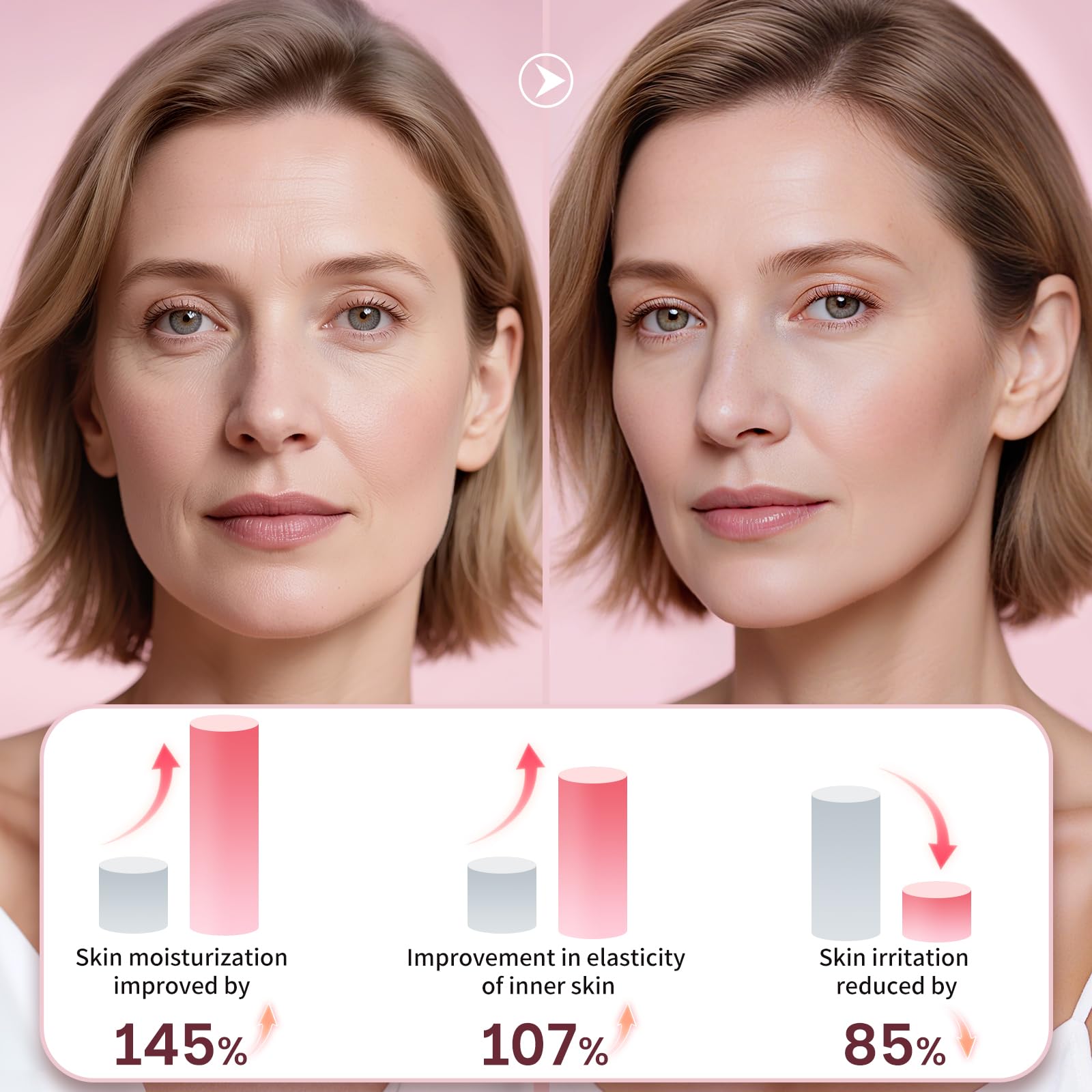 Applying Kestper collagen gel toner pad around the eye area for gentle toning