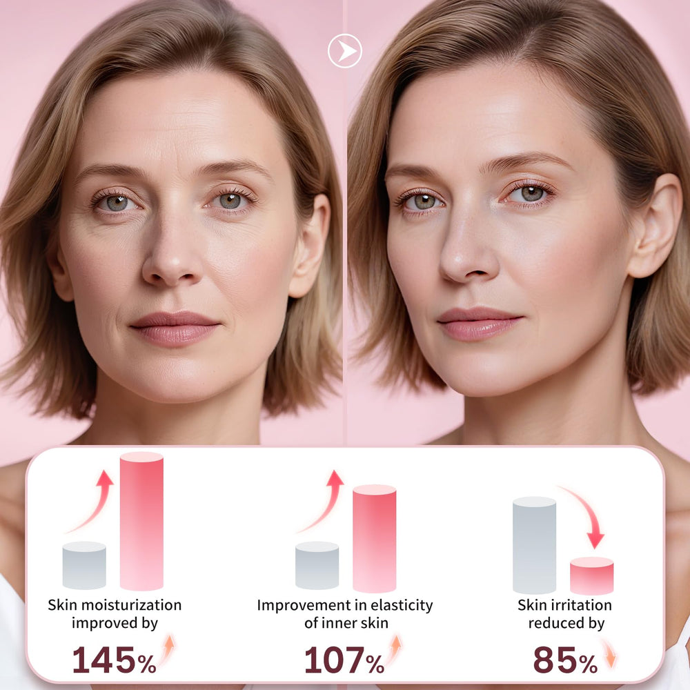 Applying Kestper collagen gel toner pad around the eye area for gentle toning