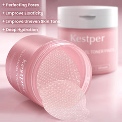 Close-up of Kestper collagen gel toner pad showing gel-coated surface