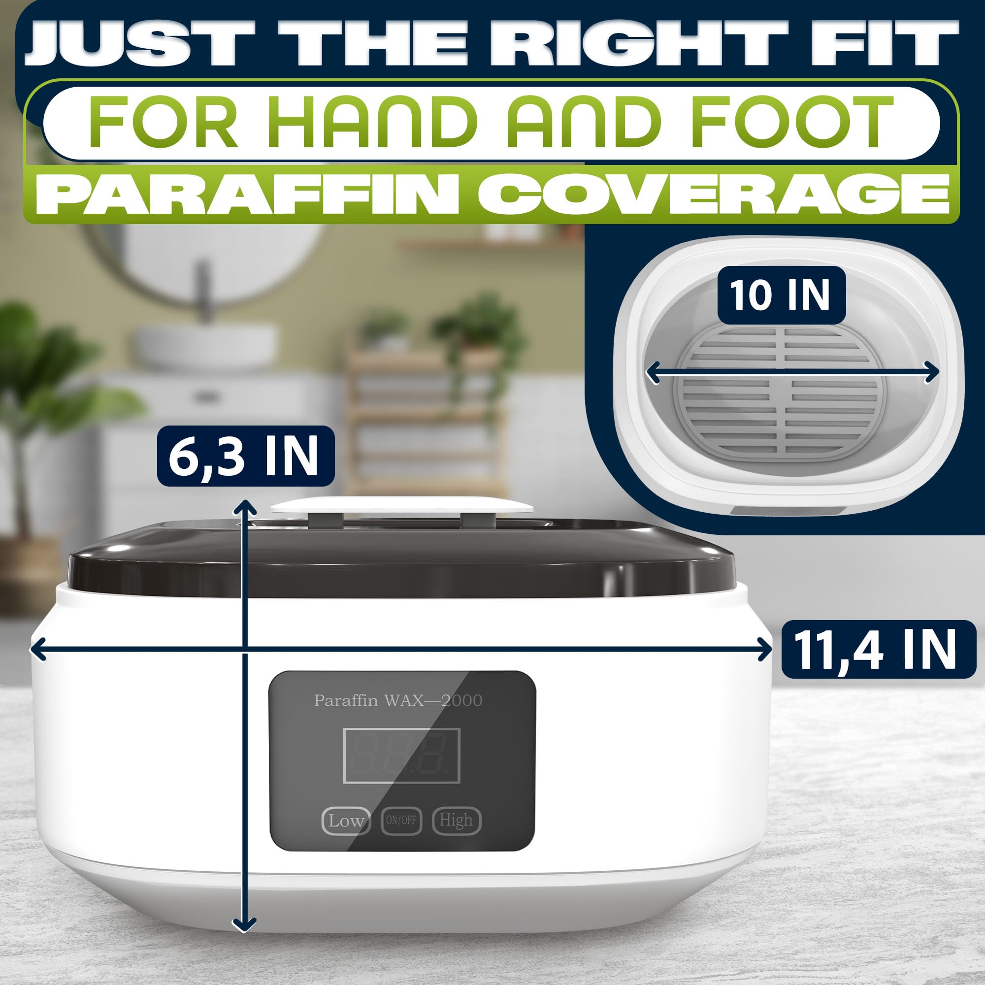 Ketar paraffin wax machine control panel shows adjustable temperature for personalized sessions.