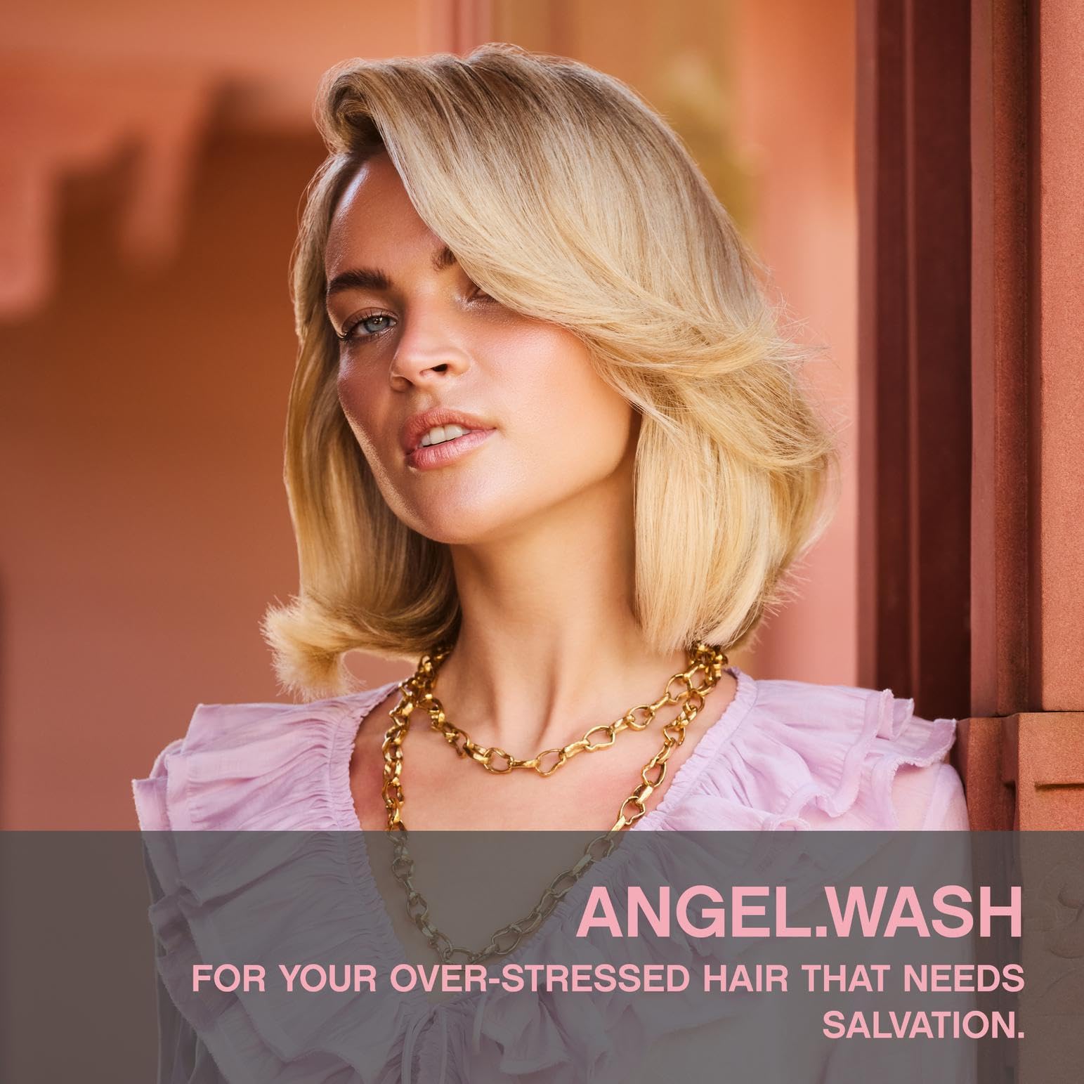 KEVIN.MURPHY ANGEL.WASH bottle with pump highlights lightweight nourishment for coloured hair