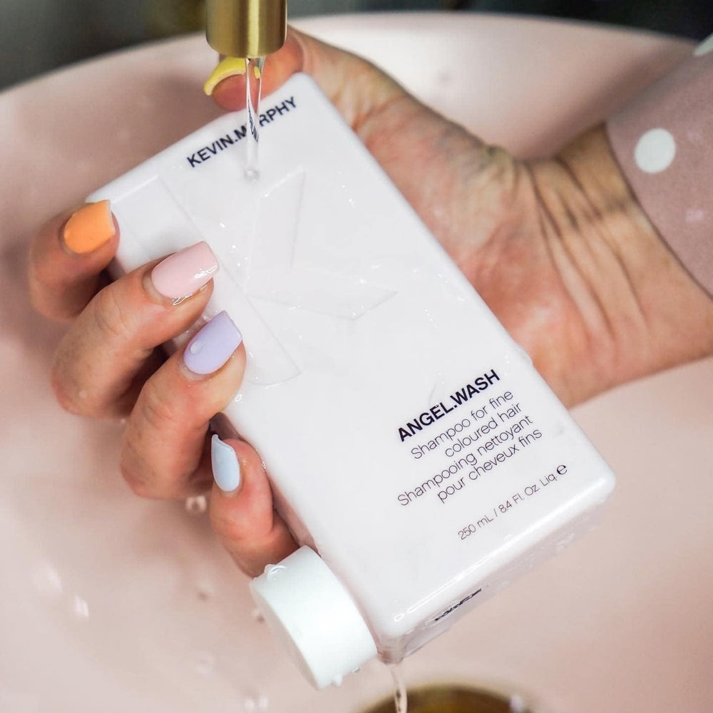 Kevin Murphy Angel Wash foamy lather demonstrates easy cleansing