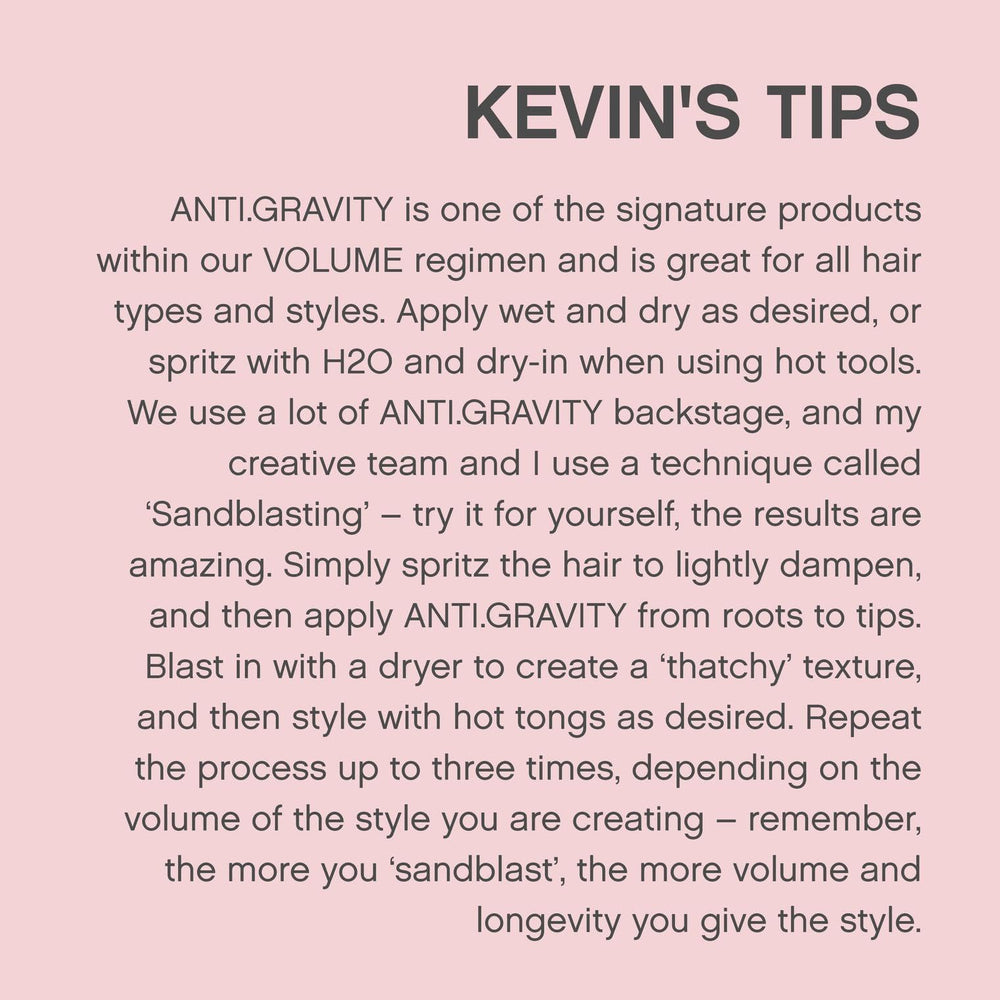 KEVIN.MURPHY ANTI.GRAVITY packaging close-up showing eco-friendly design.