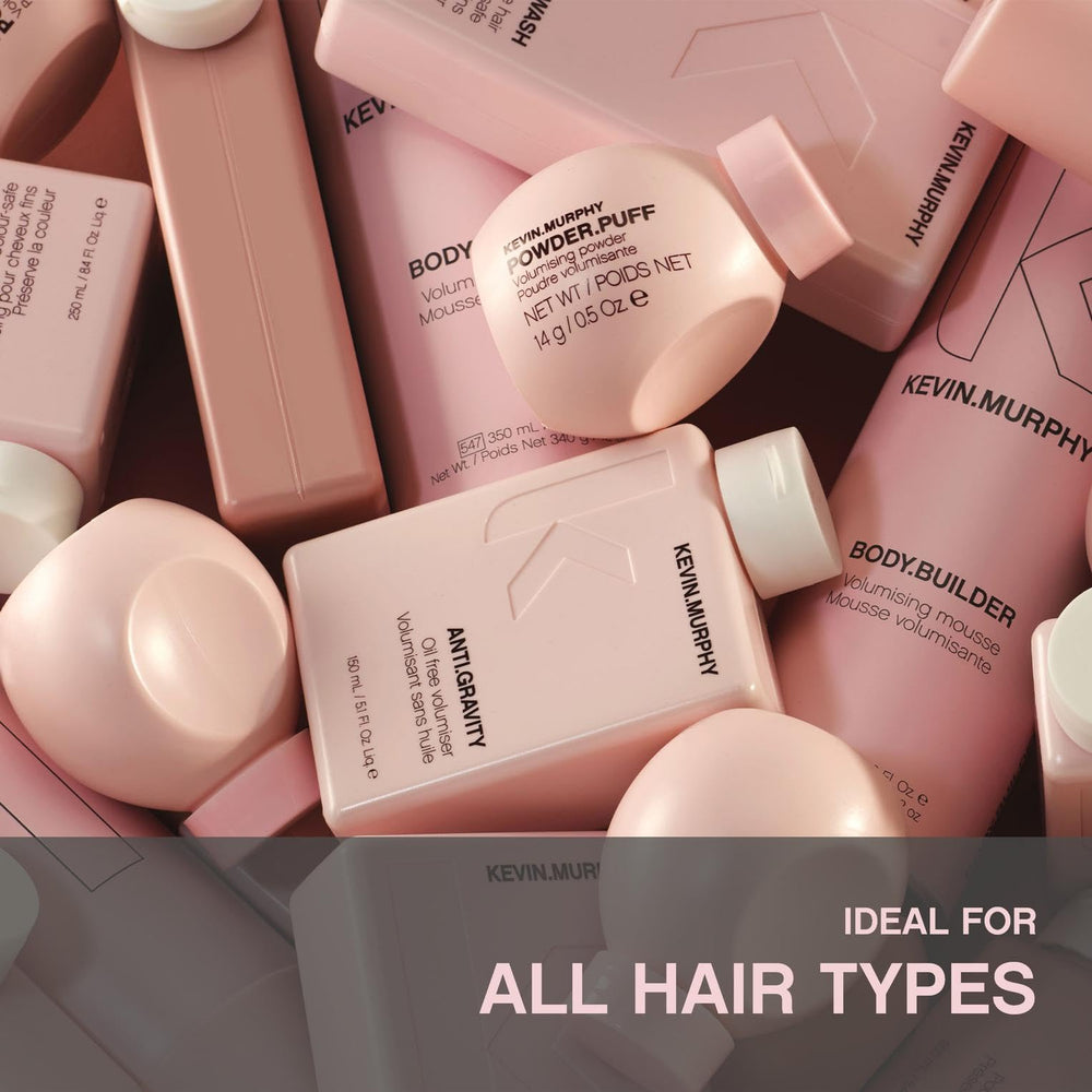 KEVIN.MURPHY ANTI.GRAVITY shine on styled hair after application.