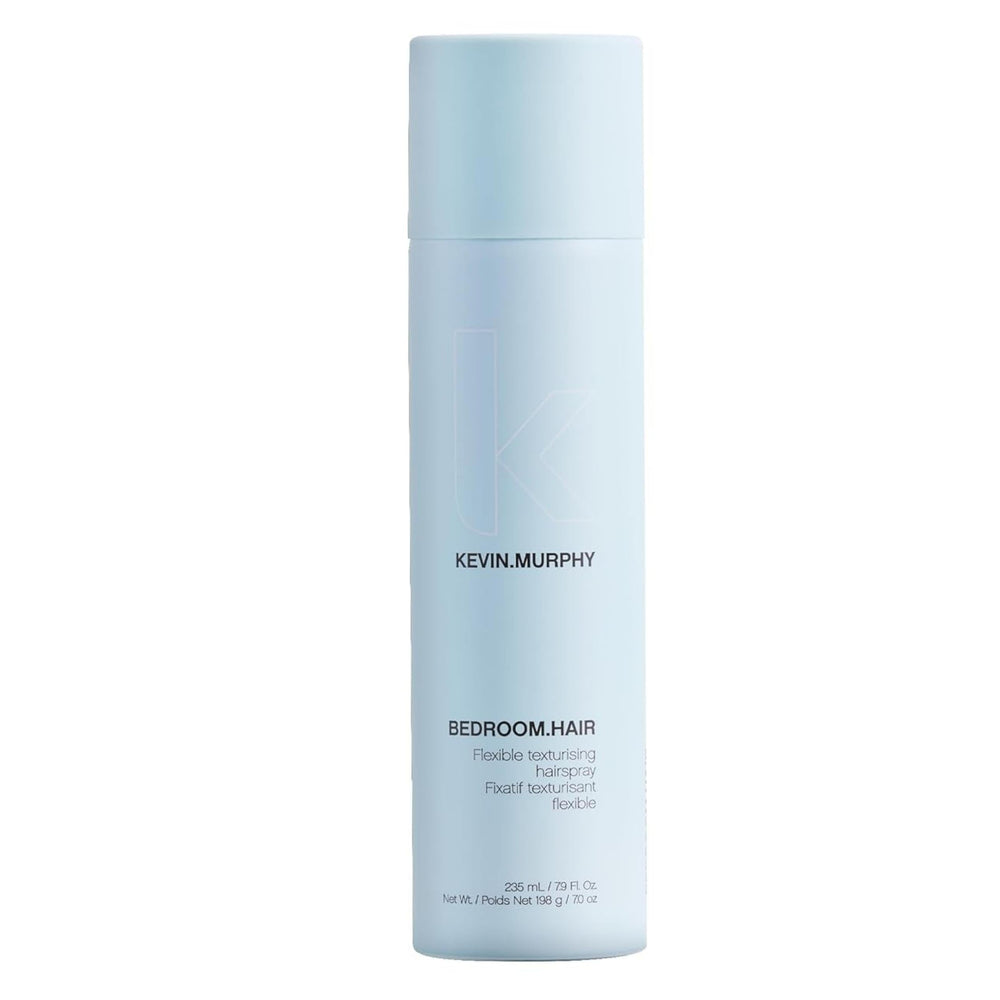 KEVIN.MURPHY BEDROOM.HAIR bottle closeup showing flexible hold and touchable texture.