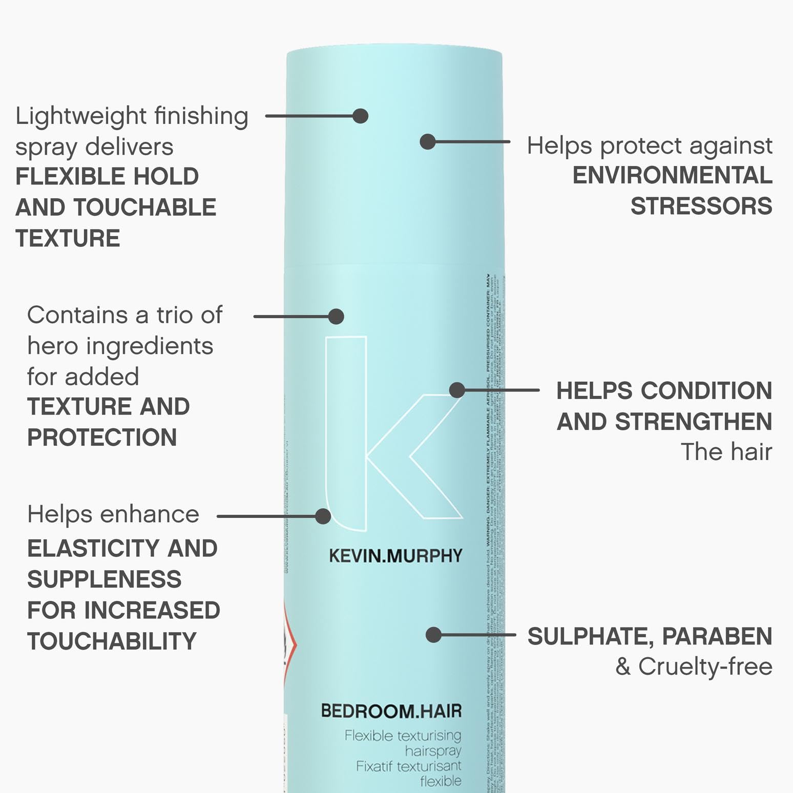 KEVIN.MURPHY BEDROOM.HAIR styling shot showing bedroom texture and gentle separation.