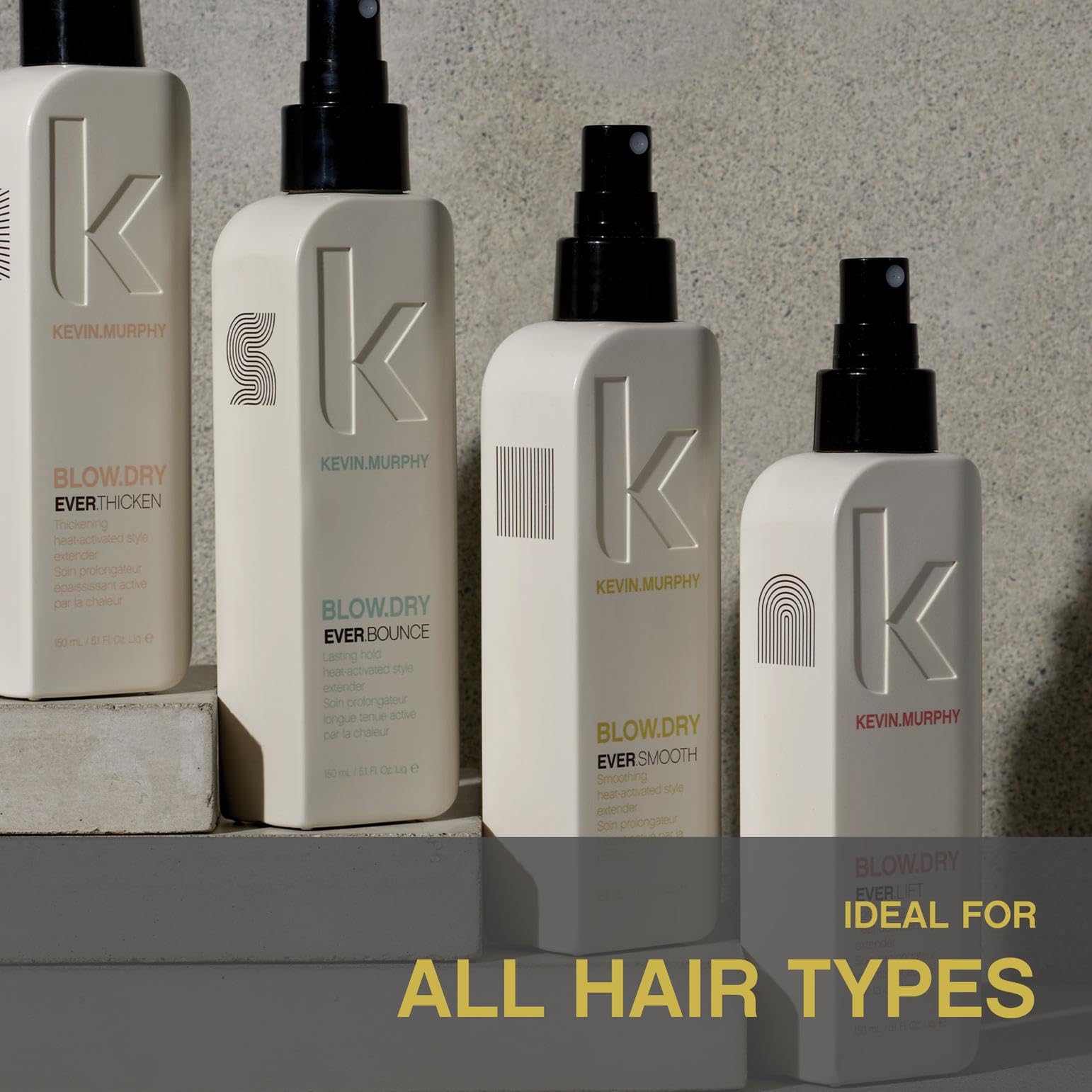 KEVIN.MURPHY BLOW.DRY EVER.SMOOTH volume image suggests lift and body.