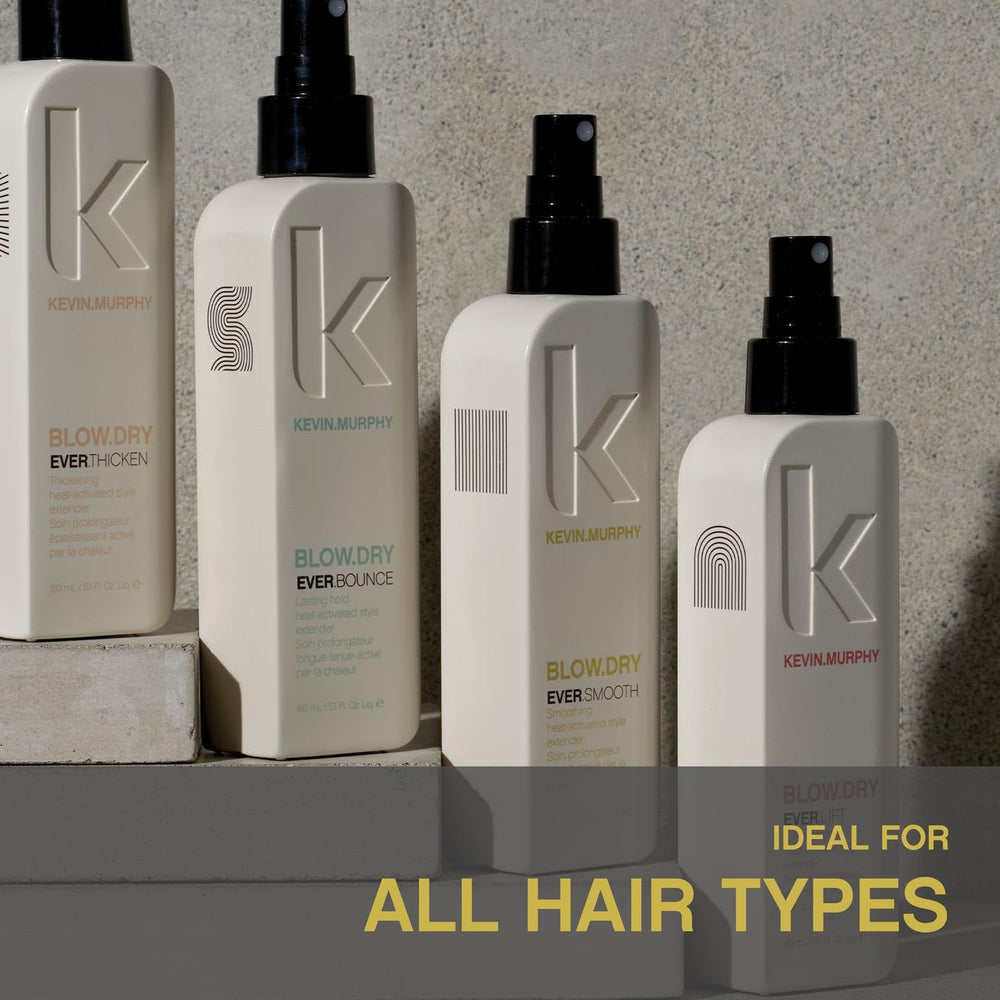 KEVIN.MURPHY BLOW.DRY EVER.SMOOTH volume image suggests lift and body.