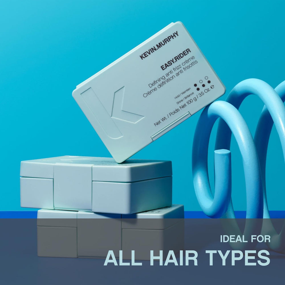KEVIN.MURPHY EASY.RIDER glossy, soft hair finish after use.