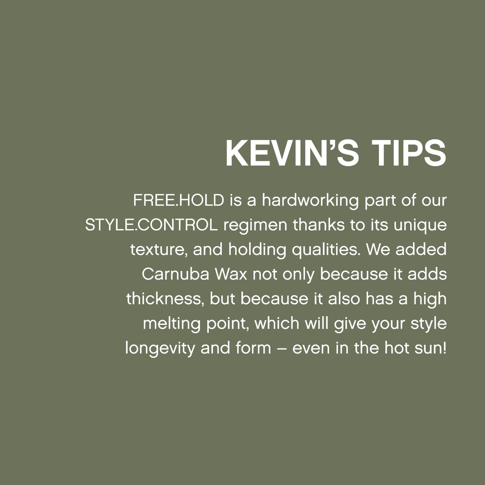 Kevin.Murphy FREE.HOLD carnauba wax close-up highlights hair thickness and texture.