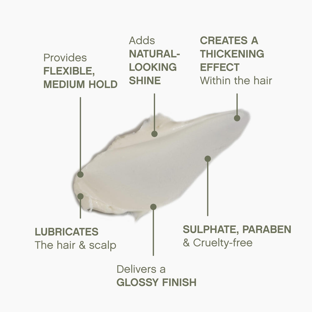 Carnauba wax and lanolin in Free.Hold boost thickness and smoothness.