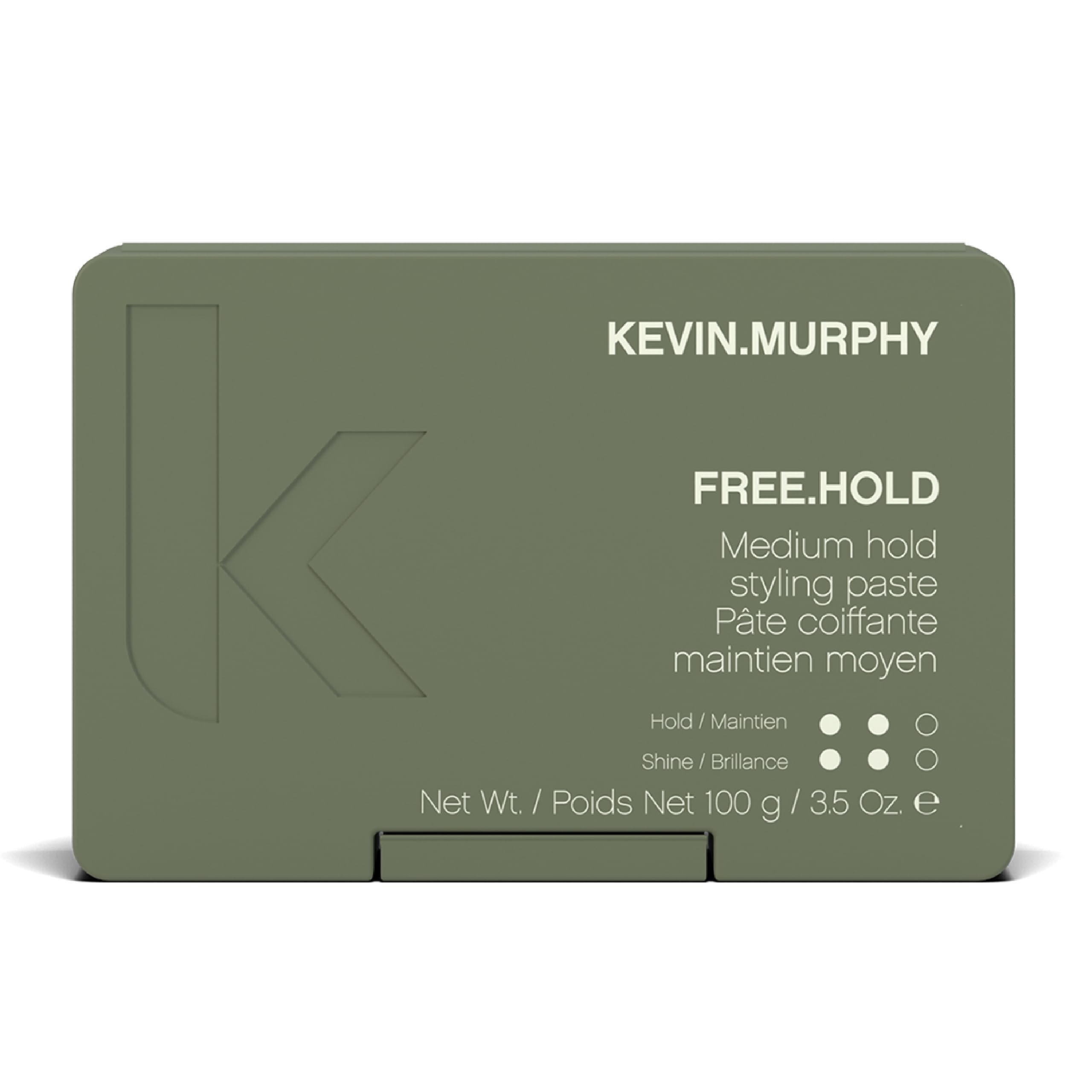 KEVIN.MURPHY Free.Hold paste packaging showcases versatile styling for all hair types.
