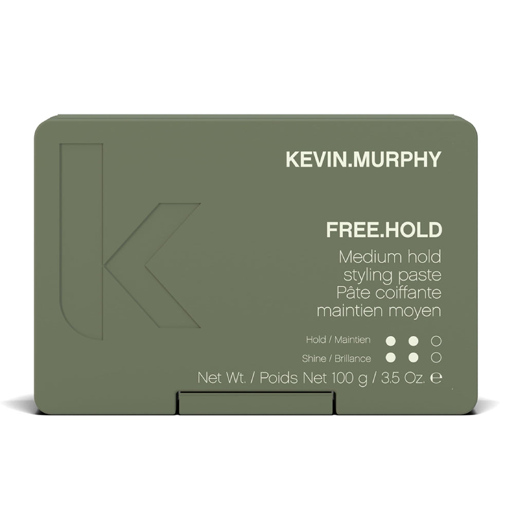 KEVIN.MURPHY Free.Hold paste packaging showcases versatile styling for all hair types.