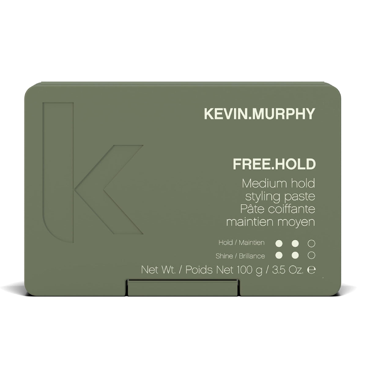 KEVIN.MURPHY Free.Hold paste packaging showcases versatile styling for all hair types.