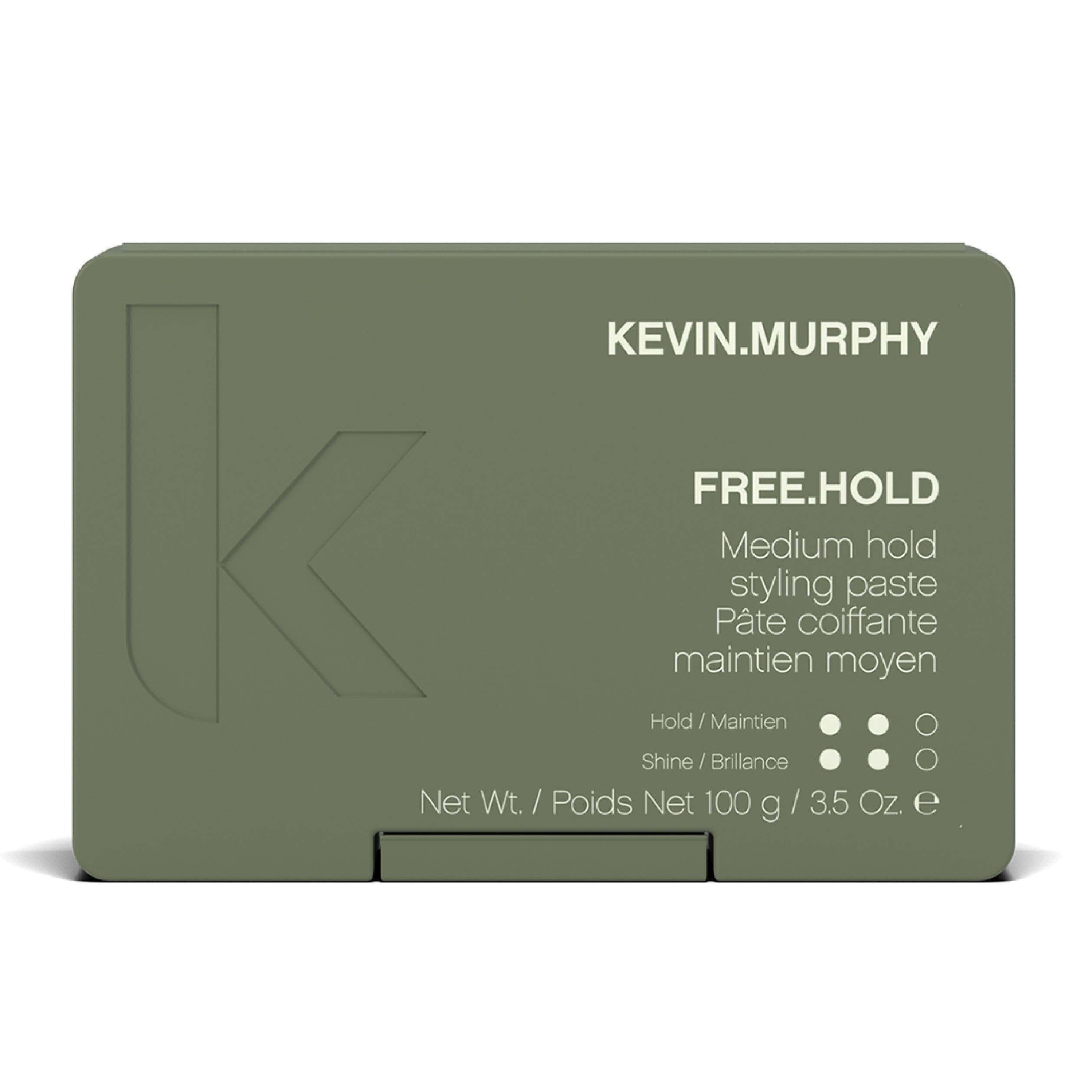 KEVIN.MURPHY FREE.HOLD paste tube closeup for flexible hold and natural shine.