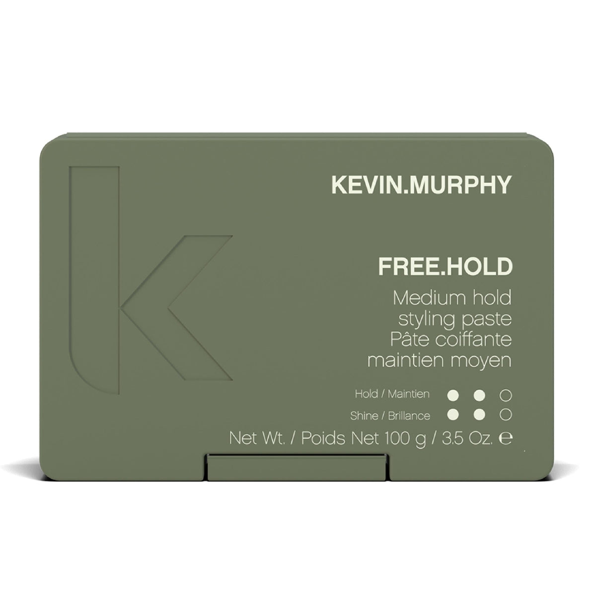 KEVIN.MURPHY FREE.HOLD paste tube closeup for flexible hold and natural shine.