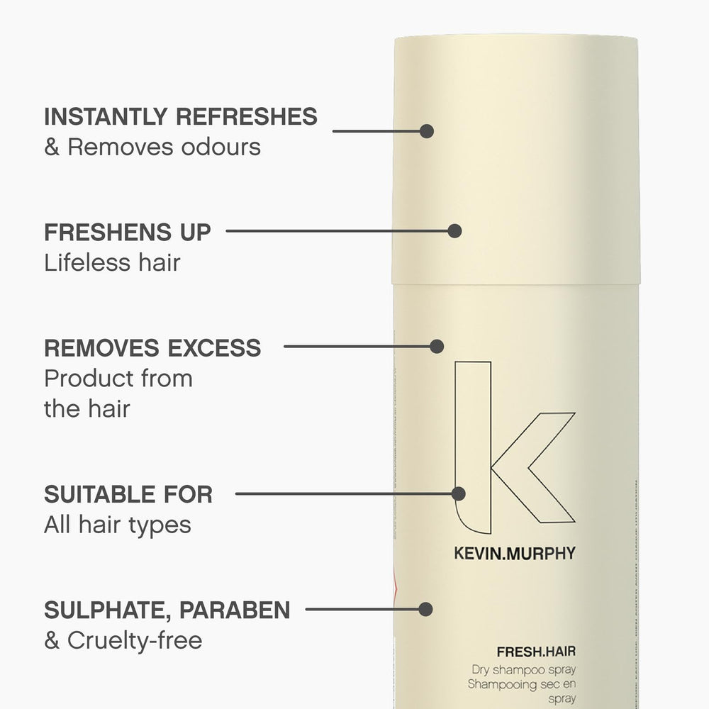 KEVIN.MURPHY FRESH.HAIR close-up bottle shows sulfate-free formula.