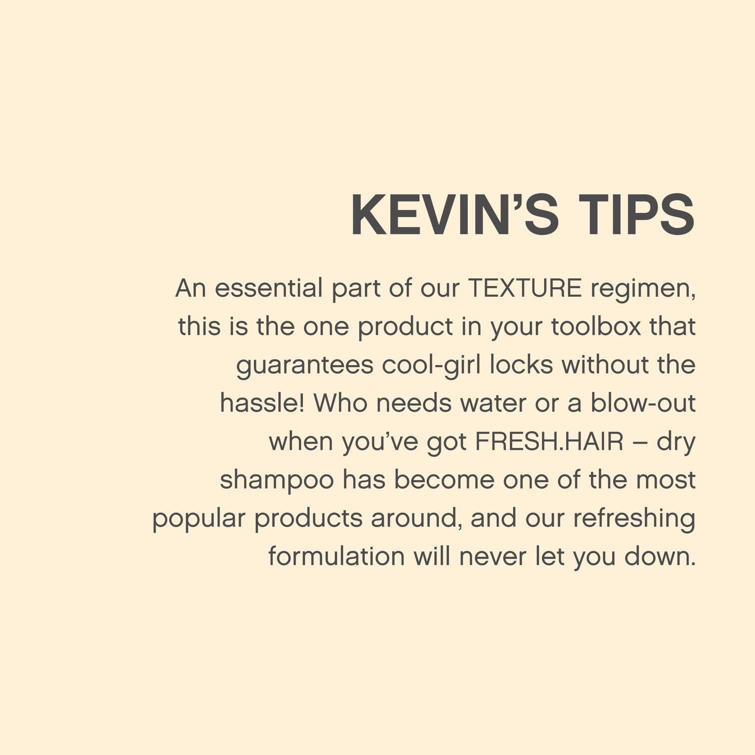 KEVIN.MURPHY FRESH.HAIR application shot demonstrates quick daily refresh.