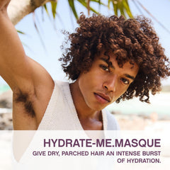 Kevin.Murphy Hydrate-Me.Masque jar closeup highlights deep conditioning for frizzy hair