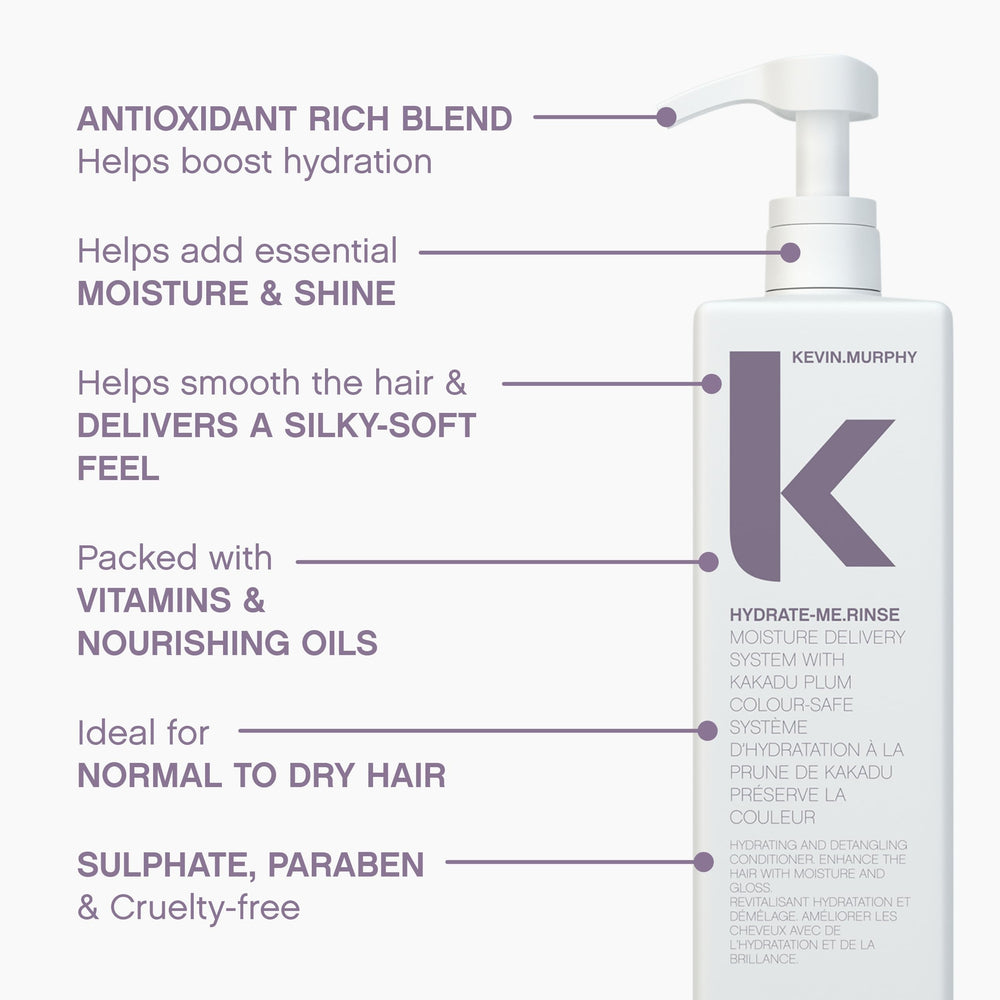 KEVIN.MURPHY Hydrate-Me.Rinse glossy finish highlights natural shine.