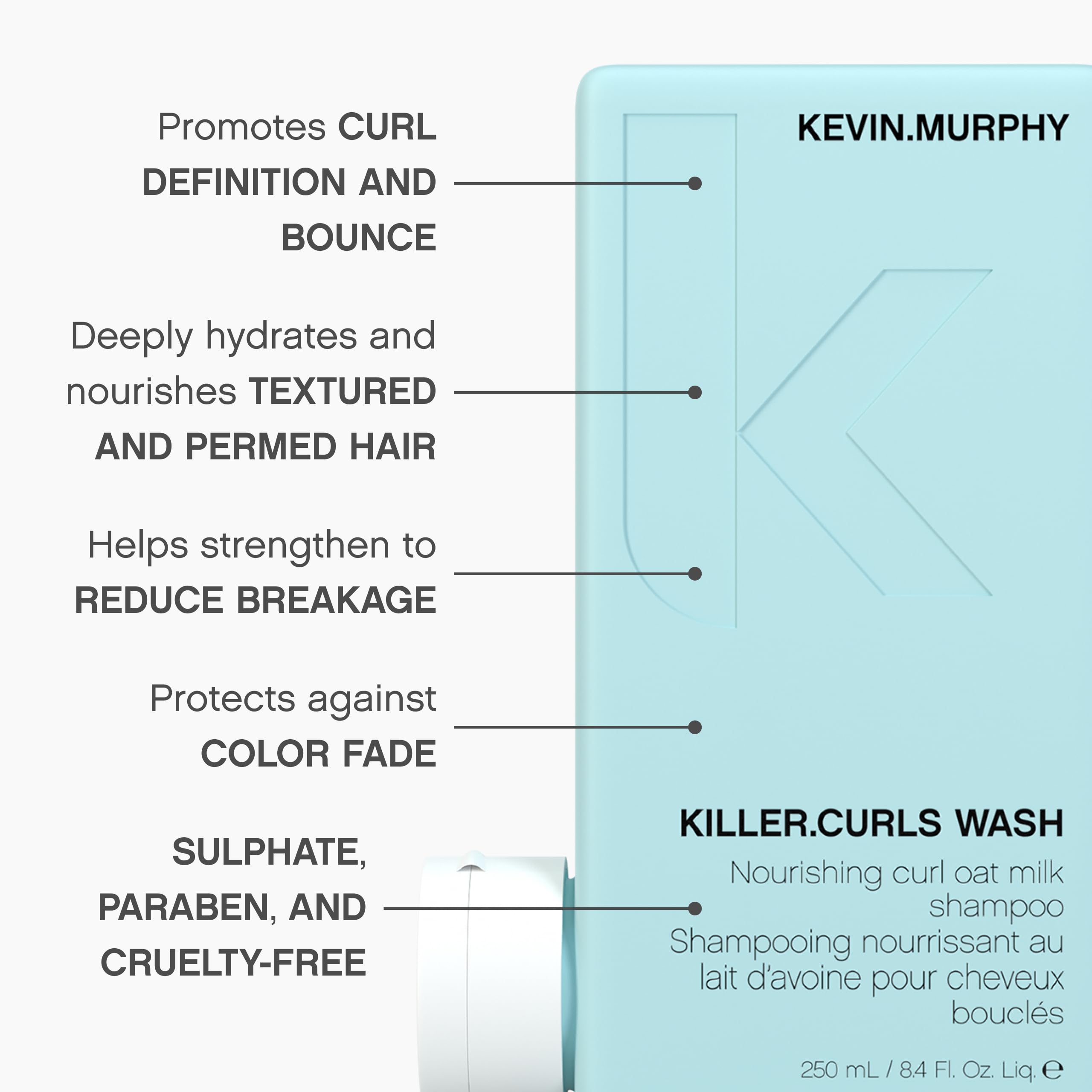 Kevin.Murphy Killer.Curls Wash after rinse shows color-safe shine.