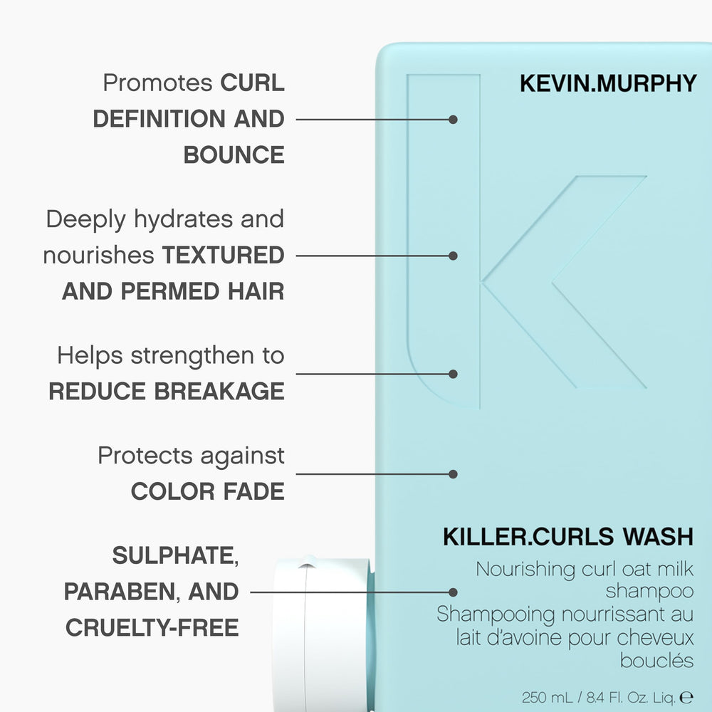 Kevin.Murphy Killer.Curls Wash after rinse shows color-safe shine.