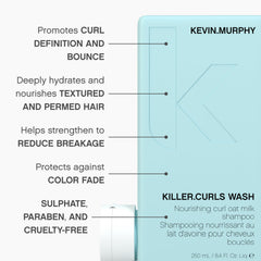 Kevin.Murphy Killer.Curls Wash after rinse shows color-safe shine.