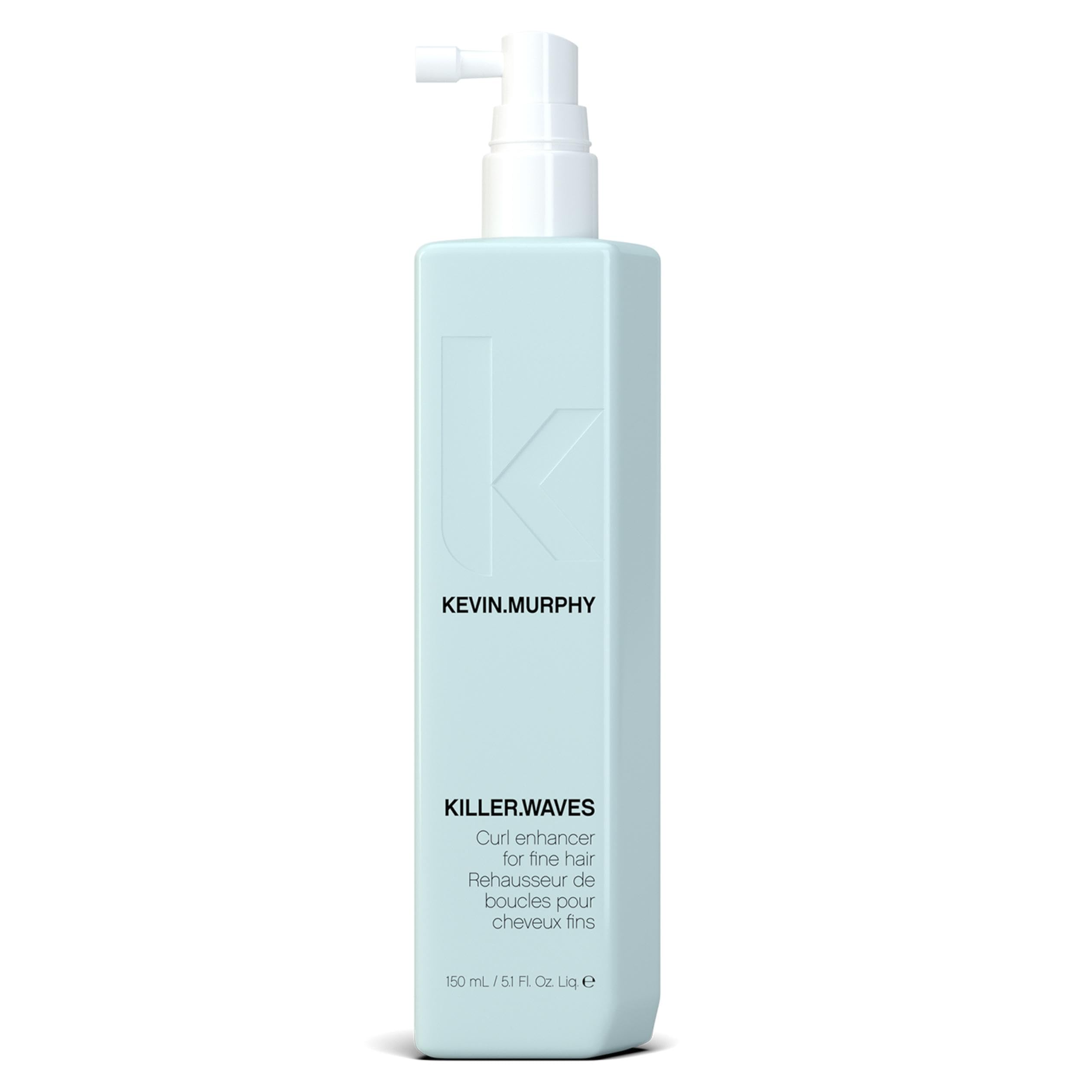 KEVIN.MURPHY KILLER.WAVES bottle close-up shows weightless wave enhancement for fine hair