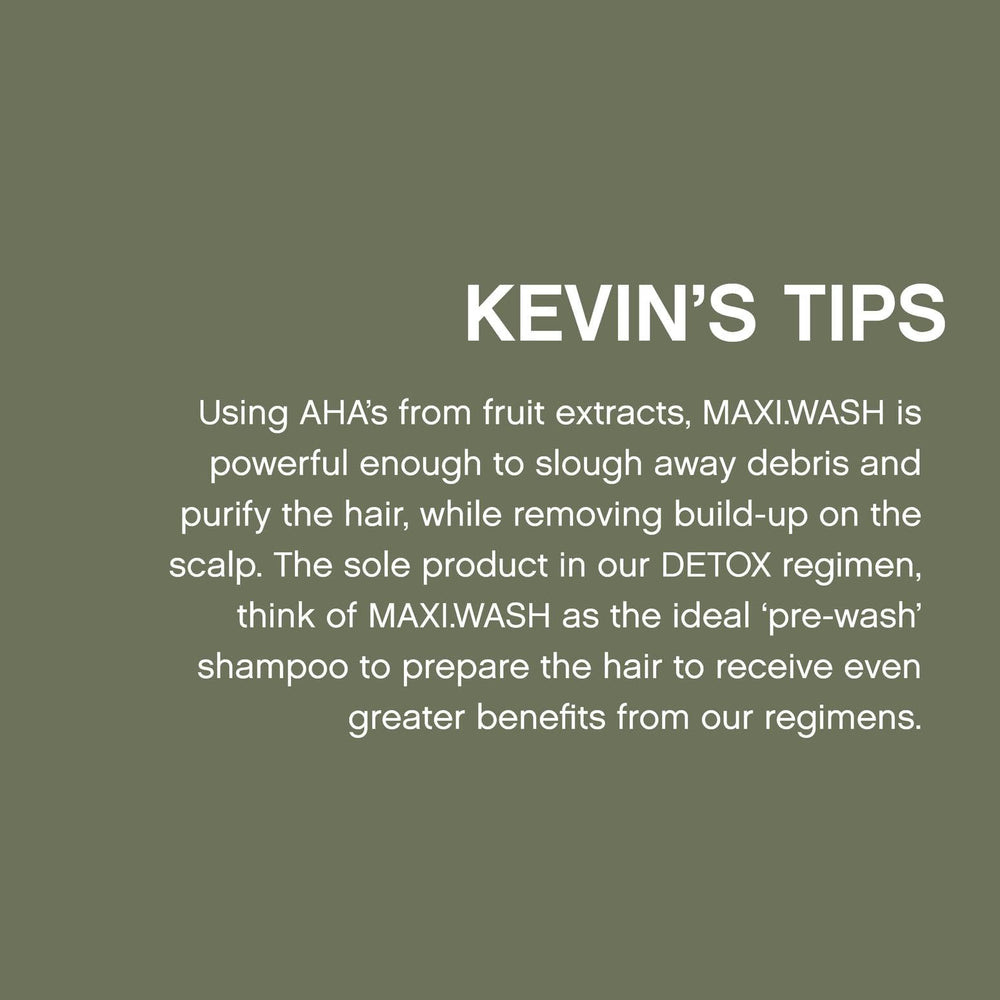 Kevin.Murphy Maxi.Wash scalp detox in action supports a purer, refreshed scalp.