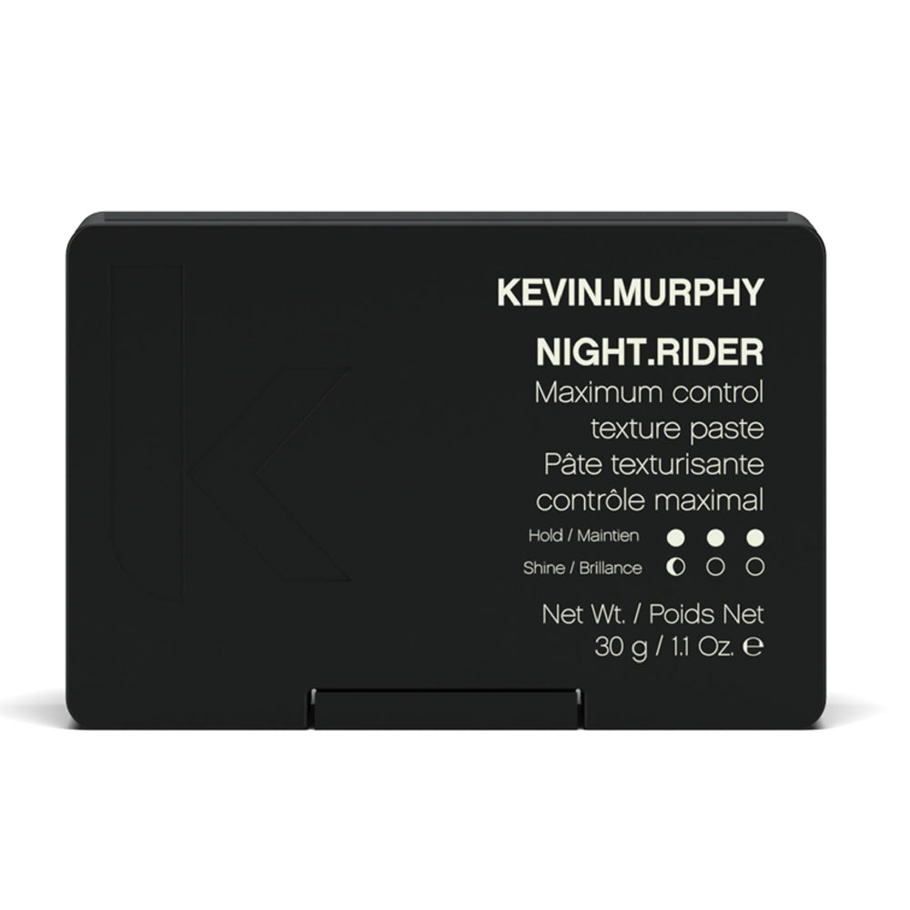 Kevin.Murphy Night.Rider bottle demonstrates strong hold styling.