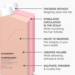 KEVIN.MURPHY PLUMPING.RINSE application shows shine and thickness