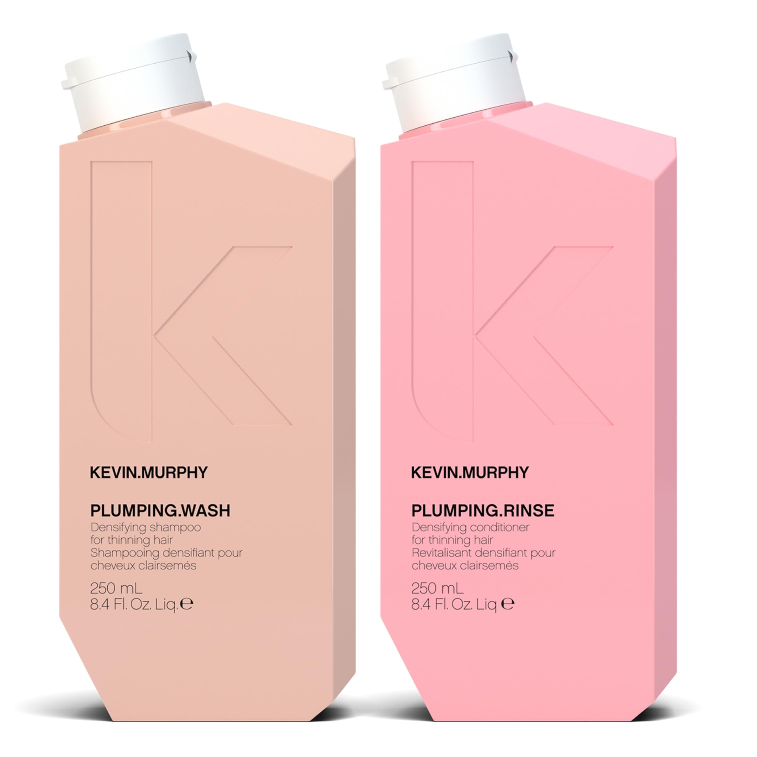 KEVIN.MURPHY PLUMPING.WASH bottle shows a densifying cleanse for thinning hair