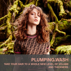Kevin.Murphy Plumping.Wash ingredients show ginger root for scalp nourishment and vitality.