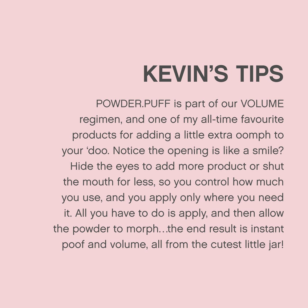 Kevin Murphy Powder Puff cruelty-free packaging displayed, aligning with eco-friendly styling.