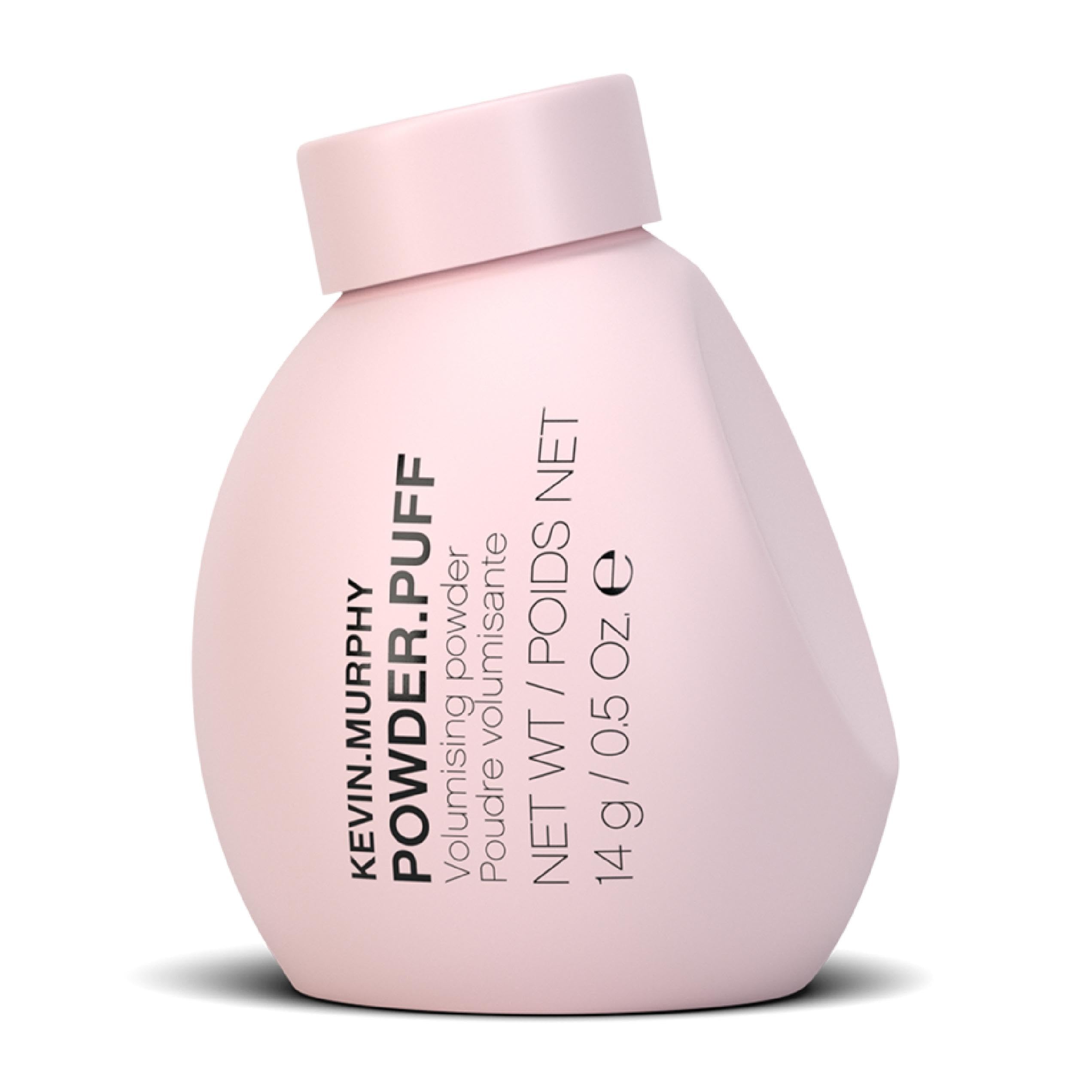 Kevin Murphy Powder Puff jar demonstrates root lift for fuller, textured hair.