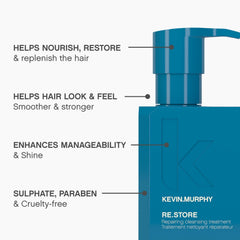 Kevin.MURPHY RE.STORE sulfate-free formula in use for hair renewal